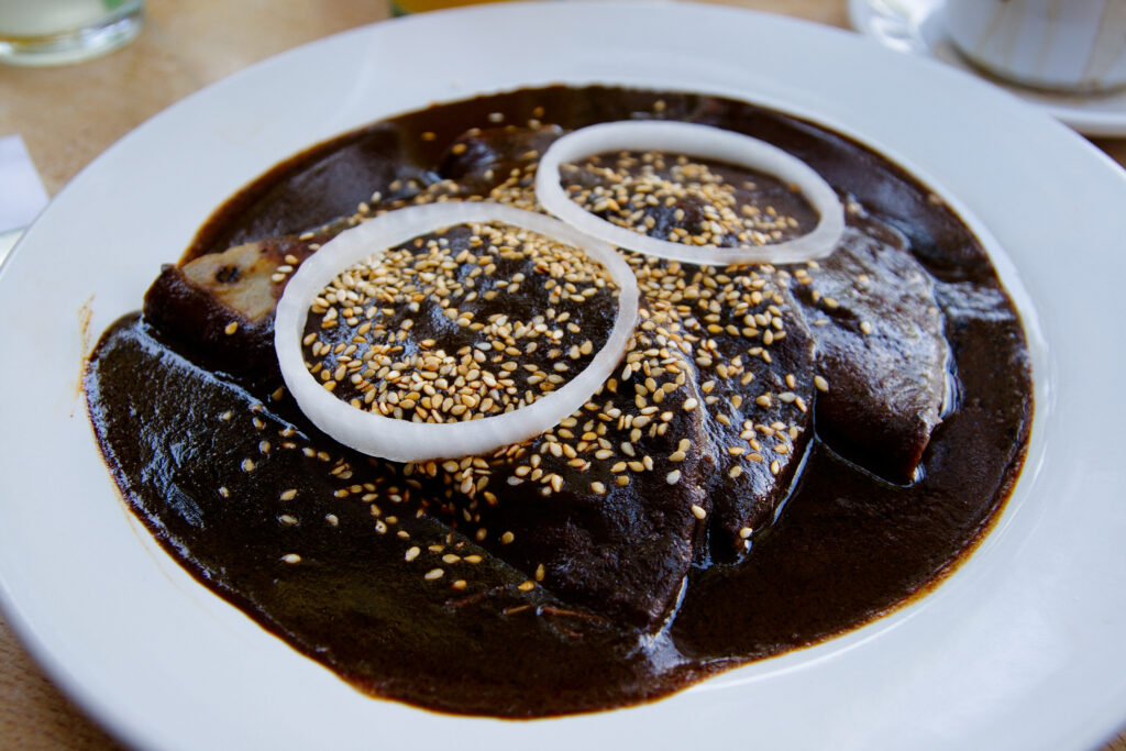 Gastronomía de México con el mole negro